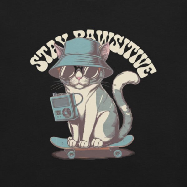 "Stay Pawsitive' with Cool Cat Design"Unisex t-shirt - Image 3