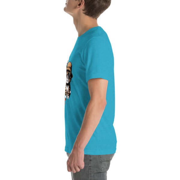 "Stay Pawsitive' Black T-Shirt with Cool Cat Design" - Unisex t-shirt - Image 6