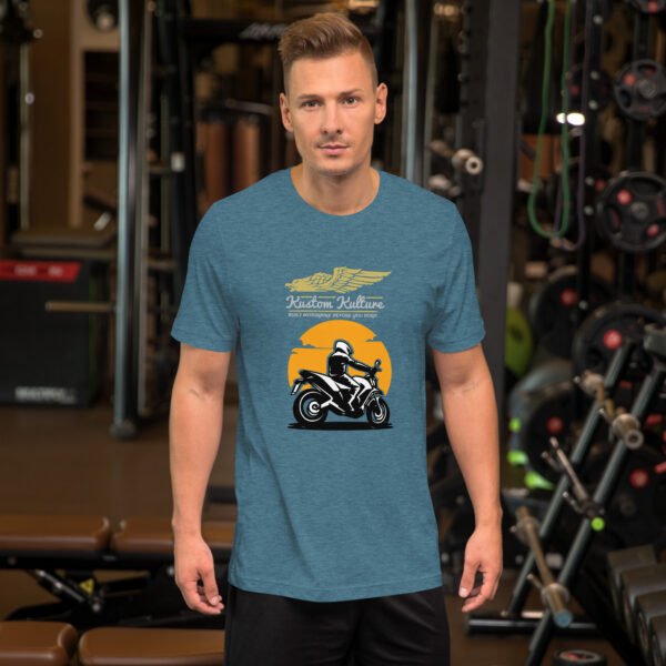Kustom Kulture – Retro Motorcycle Sunset - Unisex t-shirt - Image 11