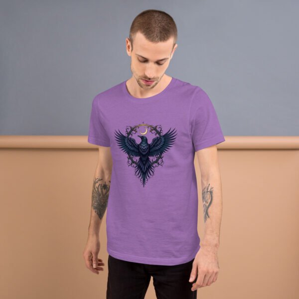 Gothic Raven and Crescent Moon Purple - Unisex t-shirt