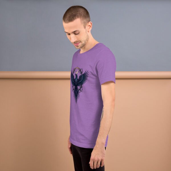 Gothic Raven and Crescent Moon Purple - Unisex t-shirt - Image 3