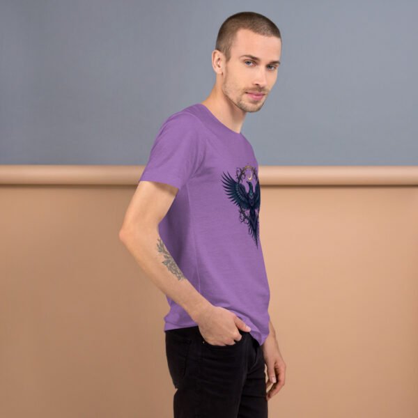 Gothic Raven and Crescent Moon Purple - Unisex t-shirt - Image 4
