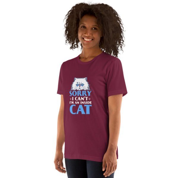 Funny "Sorry, I Can't, I'm an Inside Cat" Hoodie for Cat Lovers - Unisex t-shirt - Image 51