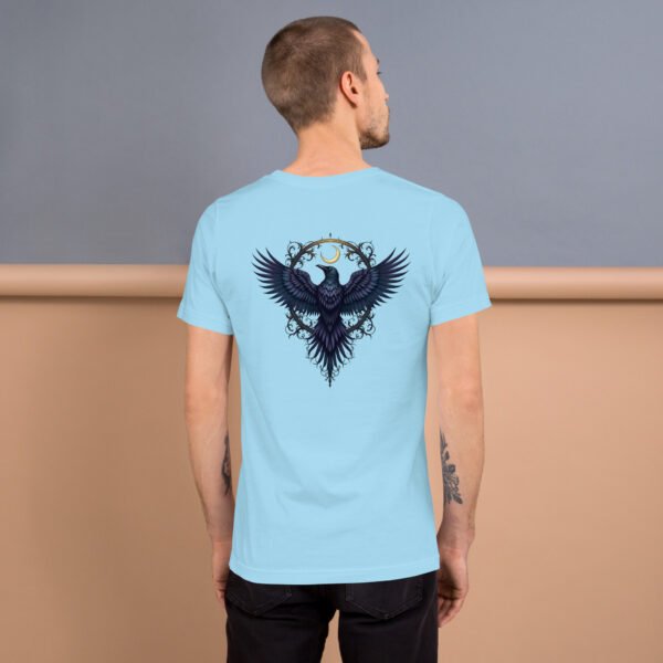 Gothic Raven and Crescent Moon Purple - Unisex t-shirt - Image 6