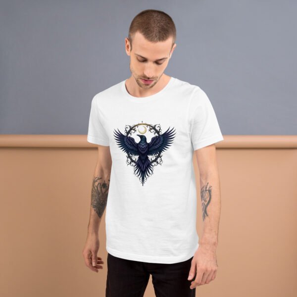 Gothic Raven and Crescent Moon Purple - Unisex t-shirt - Image 25