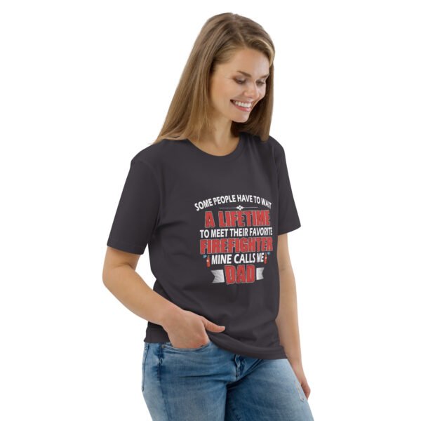 Firefighter Dad Tribute - Unisex organic cotton t-shirt - Image 30