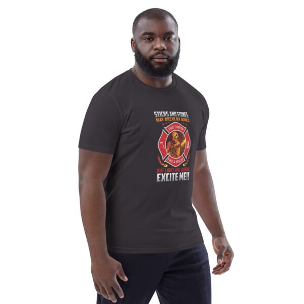 Firefighter Excitement – Lights & Sirens - Unisex organic cotton t-shirt - Image 24