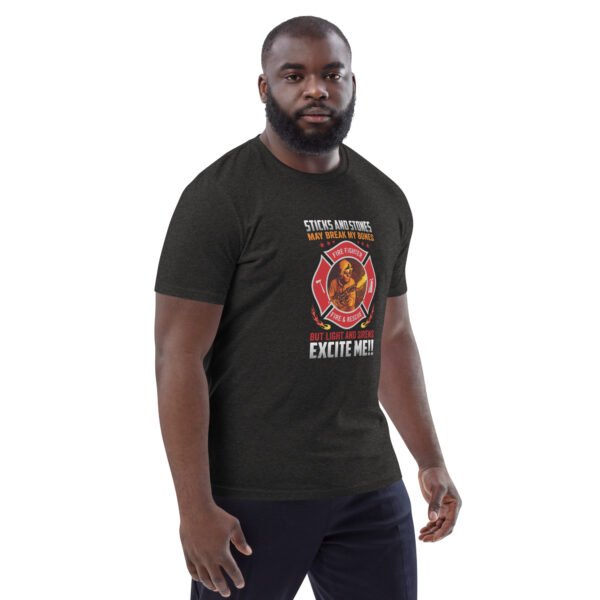 Firefighter Excitement – Lights & Sirens - Unisex organic cotton t-shirt - Image 18