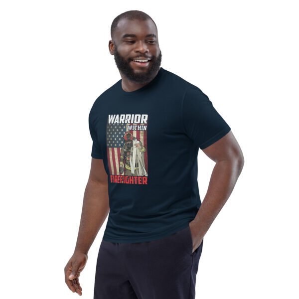 Warrior Within Firefighter Tribute - Unisex organic cotton t-shirt - Image 10