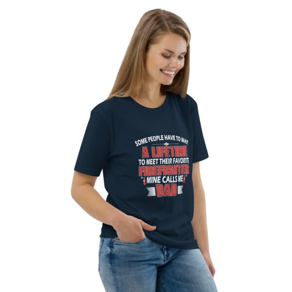 Firefighter Dad Tribute - Unisex organic cotton t-shirt - Image 14