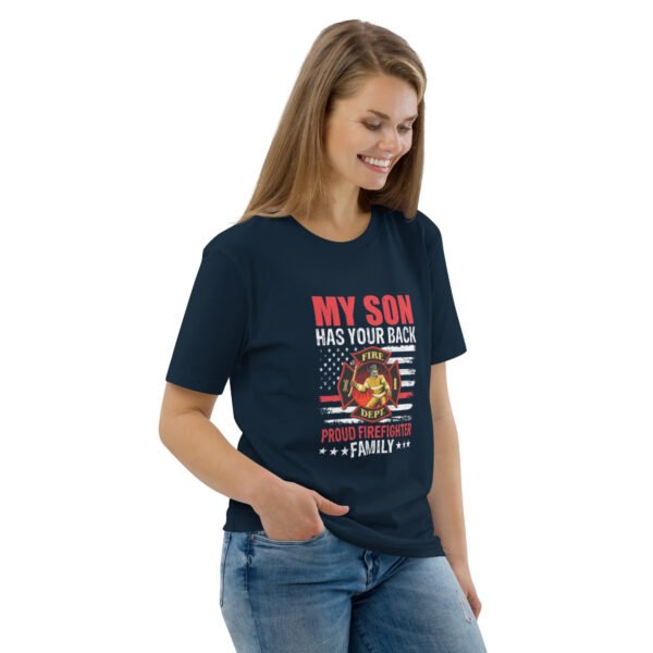 Proud Firefighter Family – My Son Has Your Back - Unisex organic cotton t-shirt - Image 14