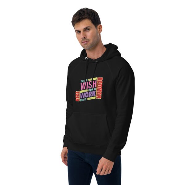 Real Badman Hustle Hoodie – Work For It Edition - Unisex eco raglan hoodie - Image 7