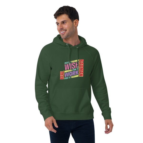 Real Badman Hustle Hoodie – Work For It Edition - Unisex eco raglan hoodie - Image 29