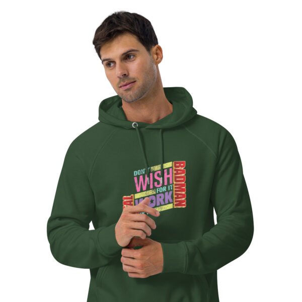 Real Badman Hustle Hoodie – Work For It Edition - Unisex eco raglan hoodie - Image 30