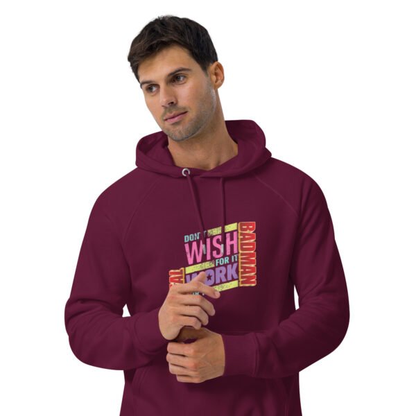 Real Badman Hustle Hoodie – Work For It Edition - Unisex eco raglan hoodie - Image 12