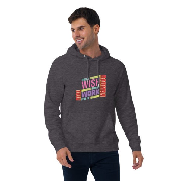 Real Badman Hustle Hoodie – Work For It Edition - Unisex eco raglan hoodie - Image 20