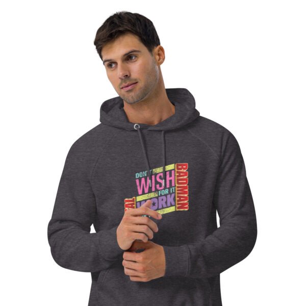 Real Badman Hustle Hoodie – Work For It Edition - Unisex eco raglan hoodie - Image 21