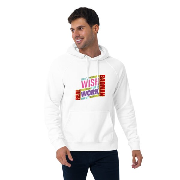 Real Badman Hustle Hoodie – Work For It Edition - Unisex eco raglan hoodie - Image 38