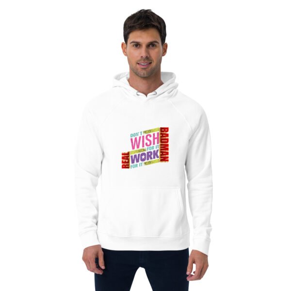 Real Badman Hustle Hoodie – Work For It Edition - Unisex eco raglan hoodie - Image 37