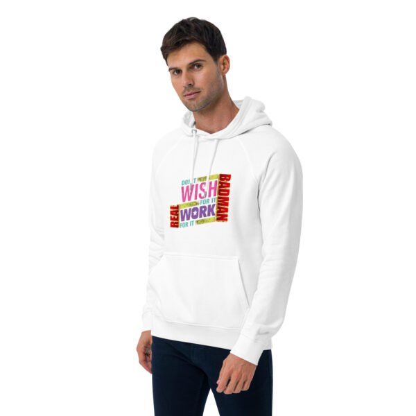 Real Badman Hustle Hoodie – Work For It Edition - Unisex eco raglan hoodie - Image 43