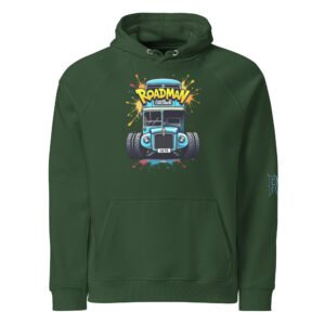 Roadman Bus Graphic Hoodie – Classic London Streetwear by ROADMAN UK - Unisex eco raglan hoodie
