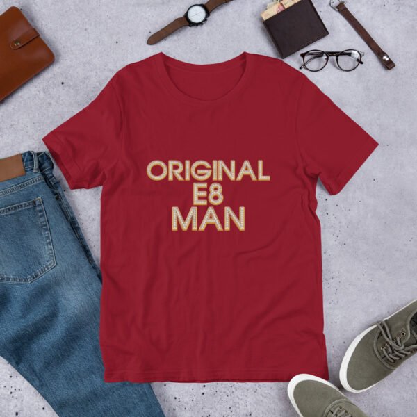 Original E8 Man T-Shirt – Dalston & Hackney Streetwear by ROADMAN UK - Unisex t-shirt - Image 4